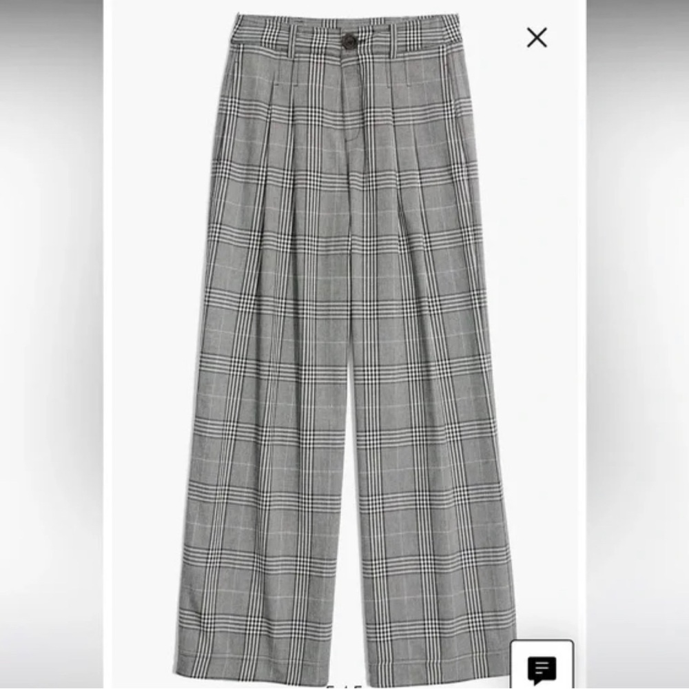 Madewell wide leg plaid pants